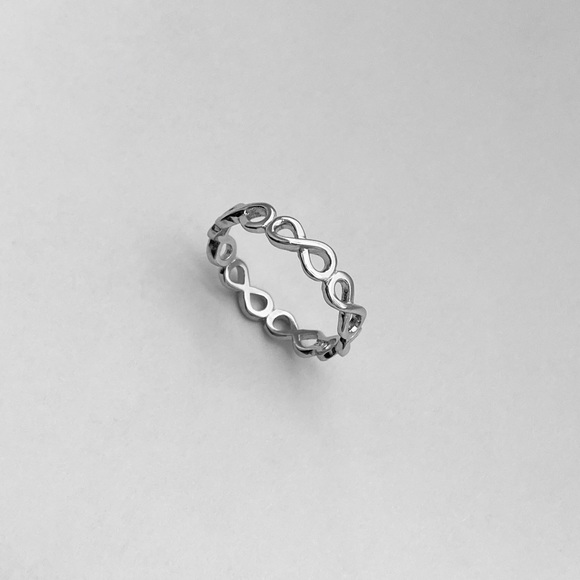 Sterling Silver Eternity Infinity Ring, Wedding Bands, Love Ring, Silver Rings - Picture 5 of 8